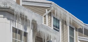 Ice dams in winter