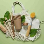 Eco-friendly items symbolizing sustainable materials and circular methods reshaping construction.